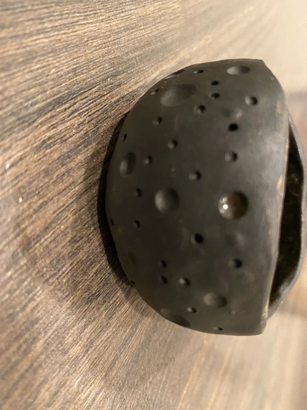 Handmade Matte Black Ceramic Bowl with Textured Dots - Picture 4 of 4